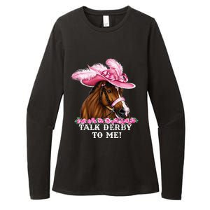 Talk Derby To Me Funny Horse Racing Lover Womens CVC Long Sleeve Shirt