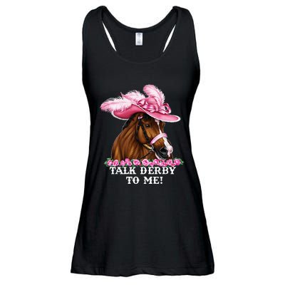 Talk Derby To Me Funny Horse Racing Lover Ladies Essential Flowy Tank