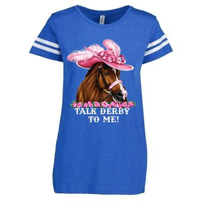 Talk Derby To Me Funny Horse Racing Lover Enza Ladies Jersey Football T-Shirt