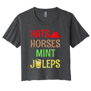 Talk Derby To MeHats Horses Mint Juleps Derby Women's Crop Top Tee