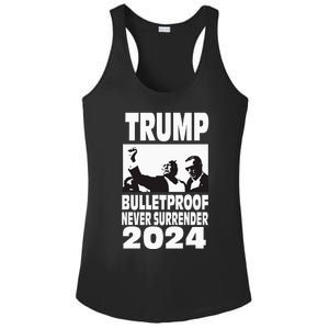 Teflon Don Trump 2024 Bulletproof Never Surrender Legend Ladies PosiCharge Competitor Racerback Tank