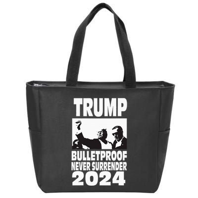 Teflon Don Trump 2024 Bulletproof Never Surrender Legend Zip Tote Bag
