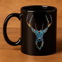 Trippy Deer 11oz C Handle Ceramic Mug