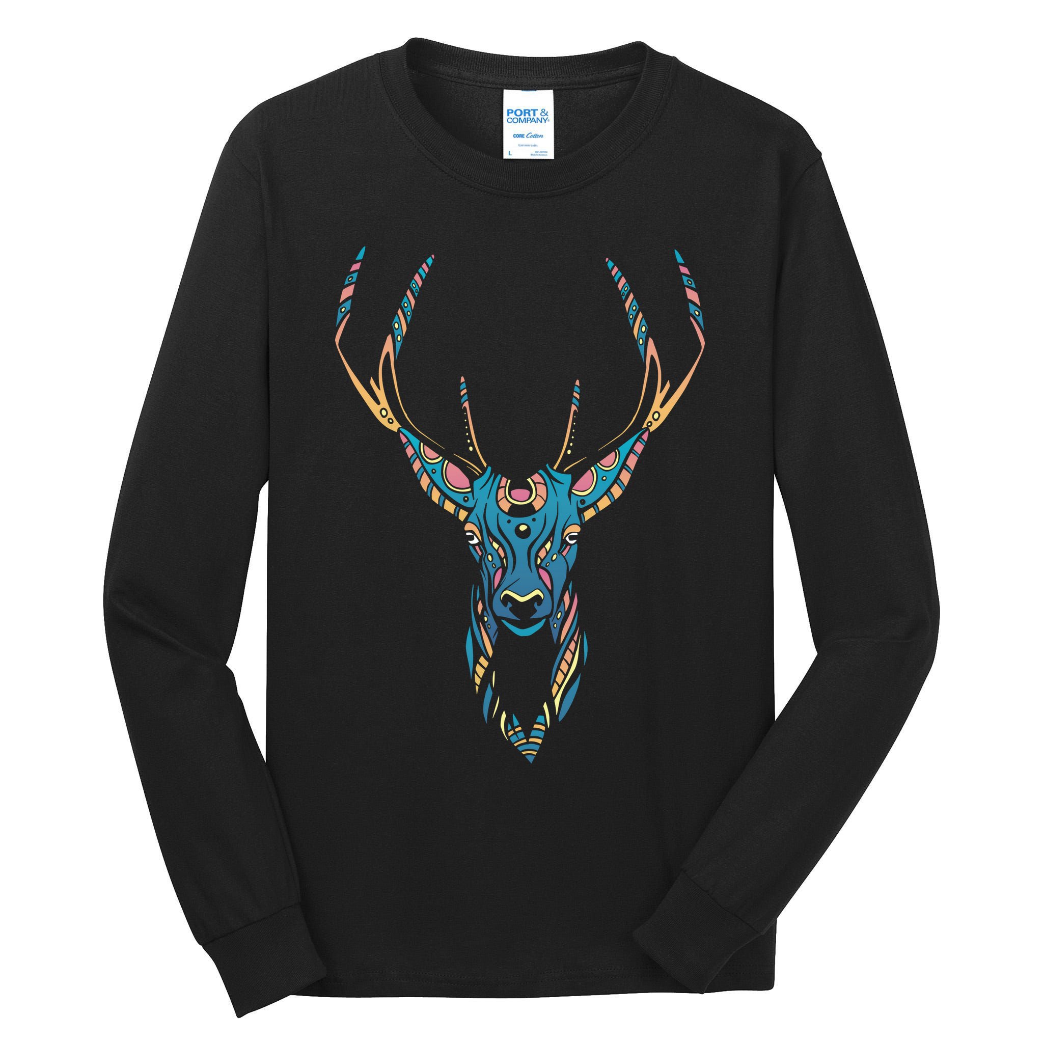 Trippy Deer Tall Long Sleeve T-Shirt