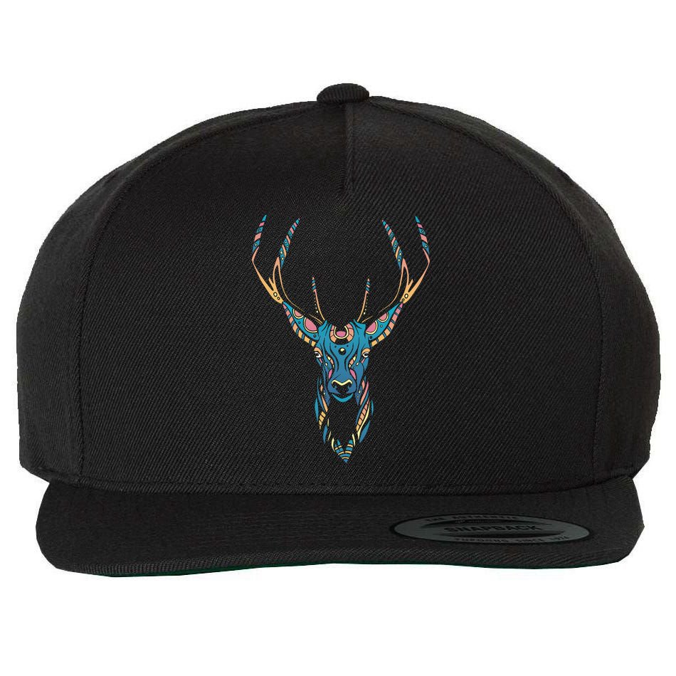 Trippy Deer Wool Snapback Cap