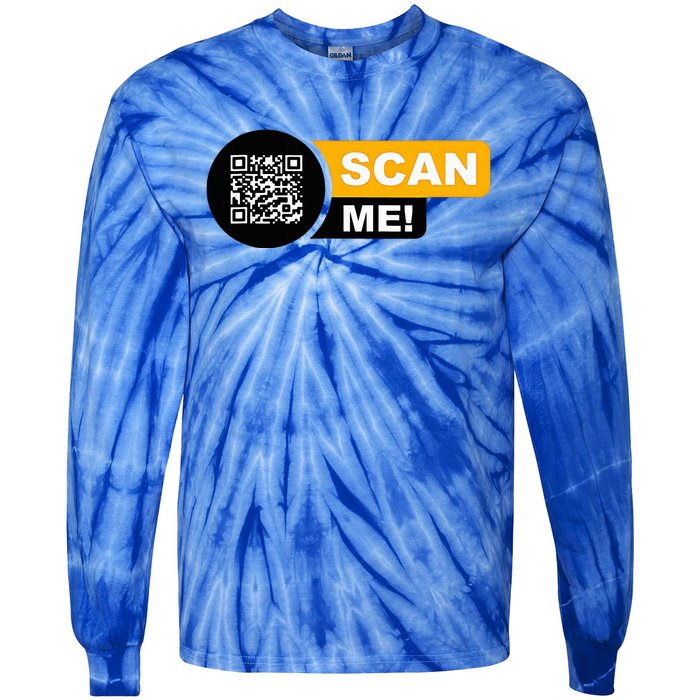 Trump Dance Troll Qr Funny President Trump Dance Code Back Tie-Dye Long Sleeve Shirt