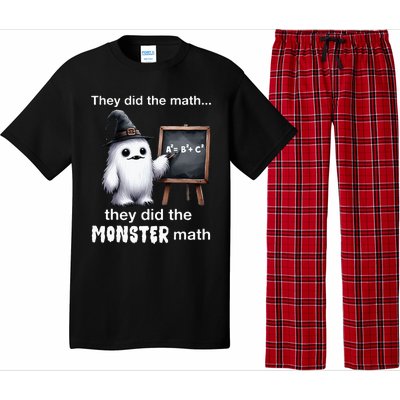 They Did The Monster Math Yeti Funny Halloween Teacher Pajama Set