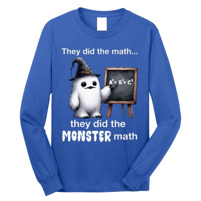 They Did The Monster Math Yeti Funny Halloween Teacher Long Sleeve Shirt