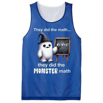 They Did The Monster Math Yeti Funny Halloween Teacher Mesh Reversible Basketball Jersey Tank