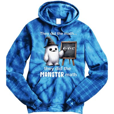 They Did The Monster Math Yeti Funny Halloween Teacher Tie Dye Hoodie