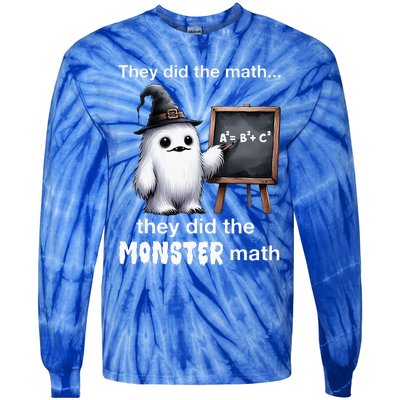 They Did The Monster Math Yeti Funny Halloween Teacher Tie-Dye Long Sleeve Shirt