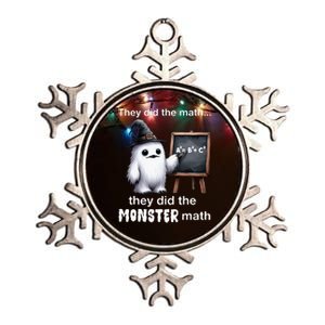 They Did The Monster Math Yeti Funny Halloween Teacher Metallic Star Ornament