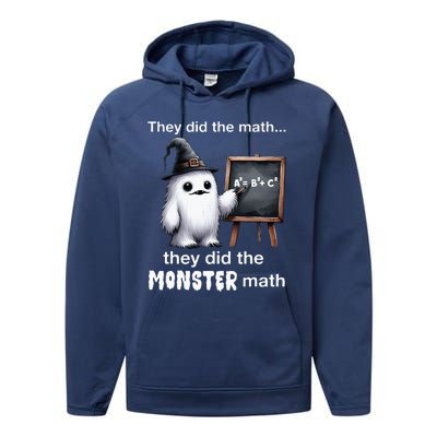 They Did The Monster Math Yeti Funny Halloween Teacher Performance Fleece Hoodie