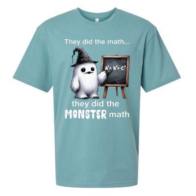 They Did The Monster Math Yeti Funny Halloween Teacher Sueded Cloud Jersey T-Shirt