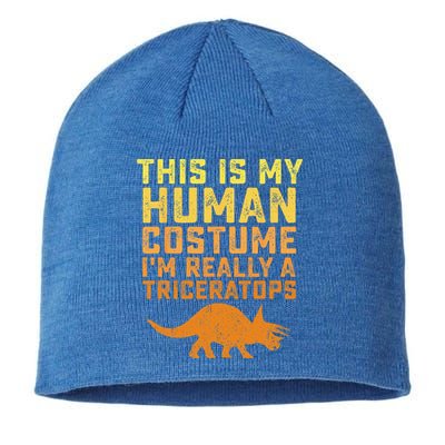 Triceratops Dinosaur This Is My Human Costume Halloween Gift Sustainable Beanie