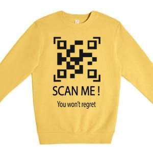 Trump Dancing Troll Scan Qr Funny President Trump Dance Code Premium Crewneck Sweatshirt