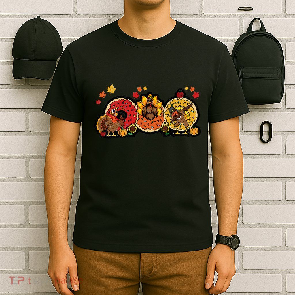 Turkey Donut Thanksgiving Day Funny Doughnut T-Shirt