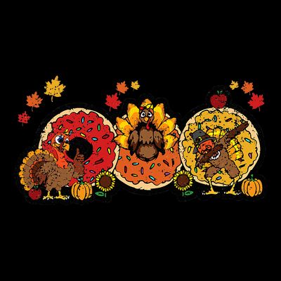Turkey Donut Thanksgiving Day Funny Doughnut T-Shirt