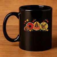 Turkey Donut Thanksgiving Day Funny Doughnut 11oz C Handle Ceramic Mug
