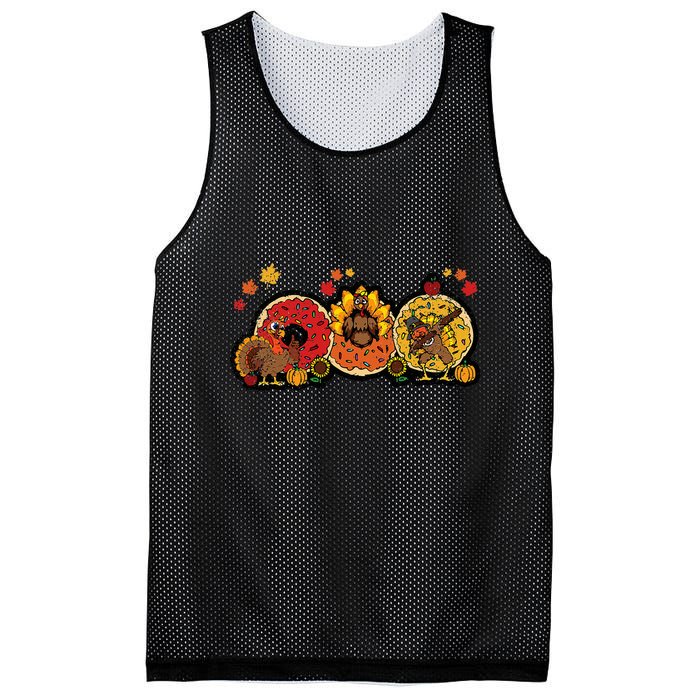 Turkey Donut Thanksgiving Day Funny Doughnut Mesh Reversible Basketball Jersey Tank