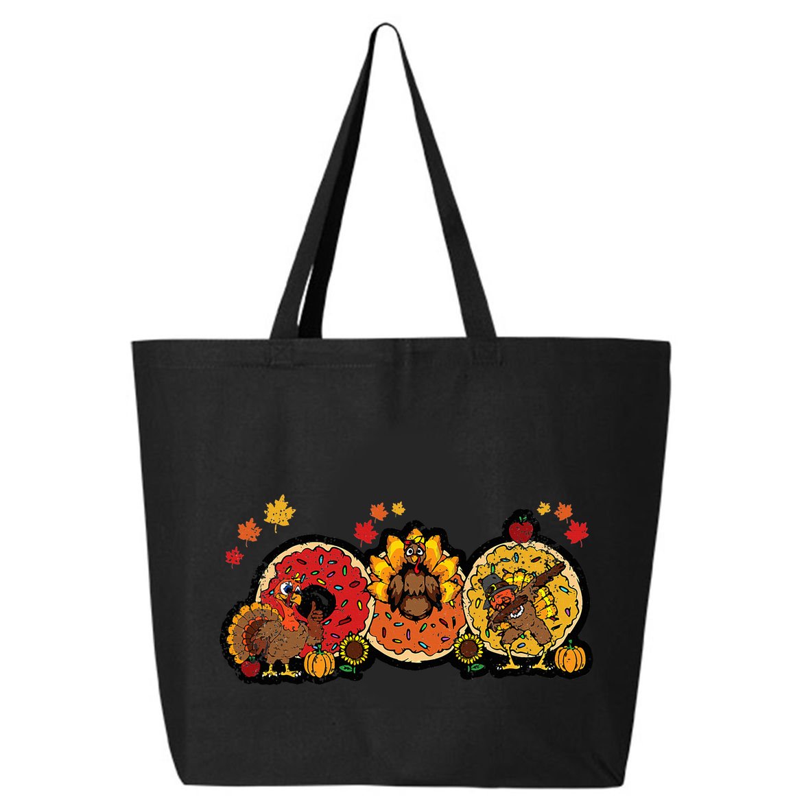 Turkey Donut Thanksgiving Day Funny Doughnut 25L Jumbo Tote