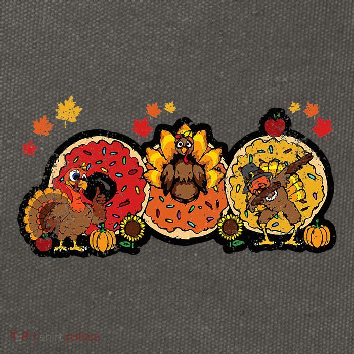 Turkey Donut Thanksgiving Day Funny Doughnut Cotton Canvas Backpack