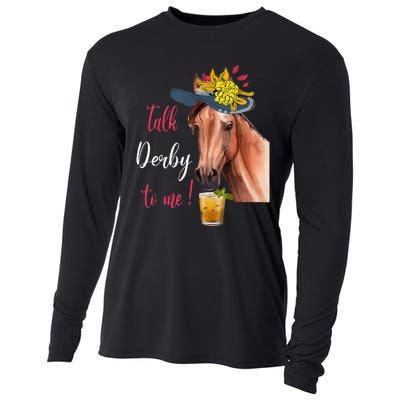 Talk Derby To Me Funny Horse Racing Lover Derby Day Cooling Performance Long Sleeve Crew