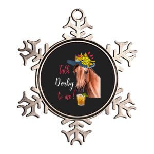 Talk Derby To Me Funny Horse Racing Lover Derby Day Metallic Star Ornament