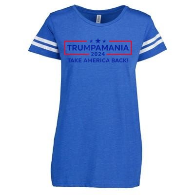 Trumpamania Donald Trump 2024 Take America Back Election Republican President Enza Ladies Jersey Football T-Shirt