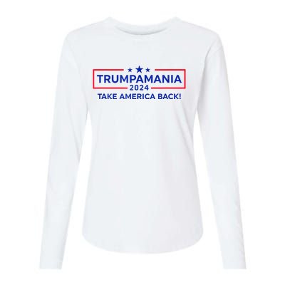 Trumpamania Donald Trump 2024 Take America Back Election Republican President Womens Cotton Relaxed Long Sleeve T-Shirt