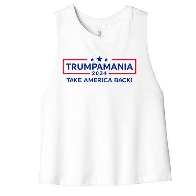 Trumpamania Donald Trump 2024 Take America Back Election Republican President Women's Racerback Cropped Tank