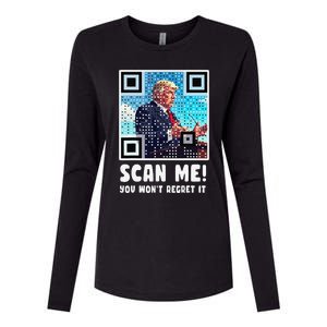 Trump Dance Troll Qr Funny President Trump Dance Code Back Womens Cotton Relaxed Long Sleeve T-Shirt