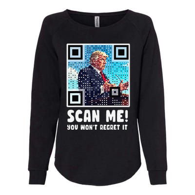 Trump Dance Troll Qr Funny President Trump Dance Code Back Womens California Wash Sweatshirt