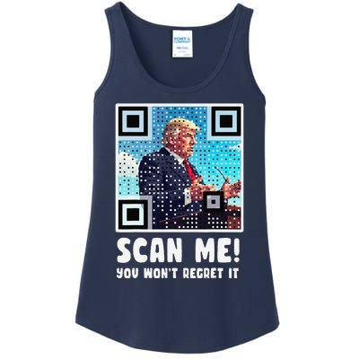 Trump Dance Troll Qr Funny President Trump Dance Code Back Ladies Essential Tank