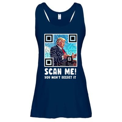 Trump Dance Troll Qr Funny President Trump Dance Code Back Ladies Essential Flowy Tank