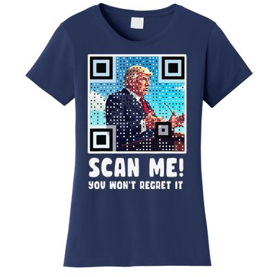 Trump Dance Troll Qr Funny President Trump Dance Code Back Women's T-Shirt