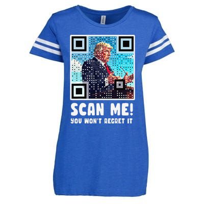 Trump Dance Troll Qr Funny President Trump Dance Code Back Enza Ladies Jersey Football T-Shirt