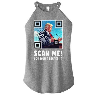 Trump Dance Troll Qr Funny President Trump Dance Code Back Women's Perfect Tri Rocker Tank