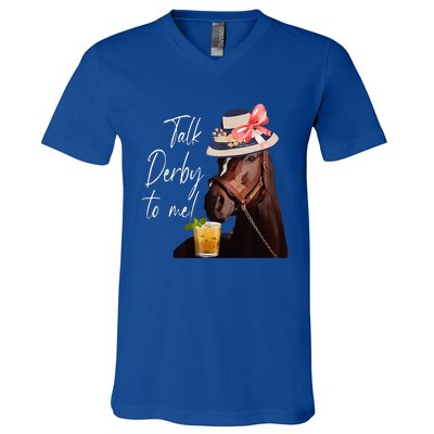 Talk Derby To Me Horse V-Neck T-Shirt