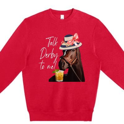 Talk Derby To Me Horse Premium Crewneck Sweatshirt