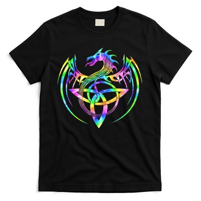 Tie Dye Tribal Celtic Knot Fantasy Dragon T-Shirt