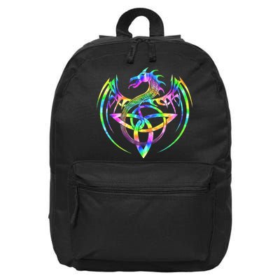 Tie Dye Tribal Celtic Knot Fantasy Dragon 16 in Basic Backpack