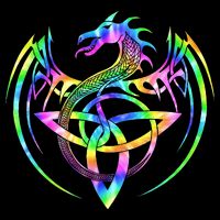 Tie Dye Tribal Celtic Knot Fantasy Dragon 16 in Basic Backpack