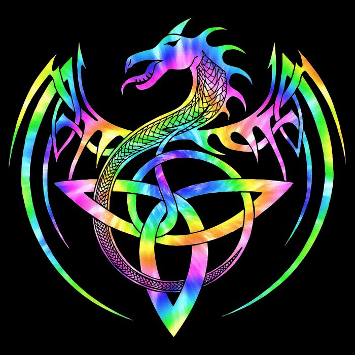 Tie Dye Tribal Celtic Knot Fantasy Dragon 16 in Basic Backpack