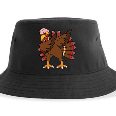 Turkey Dab Thanksgiving Funny Sustainable Bucket Hat