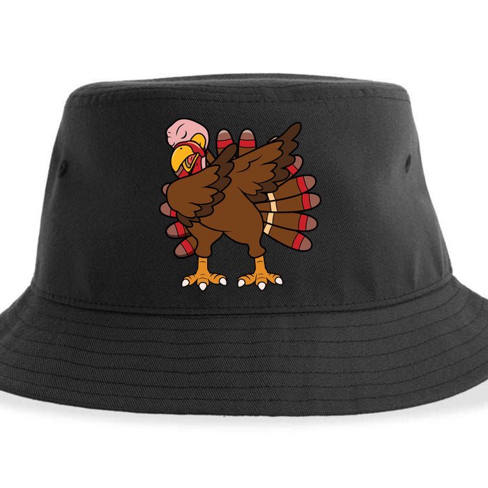 Turkey Dab Thanksgiving Funny Sustainable Bucket Hat