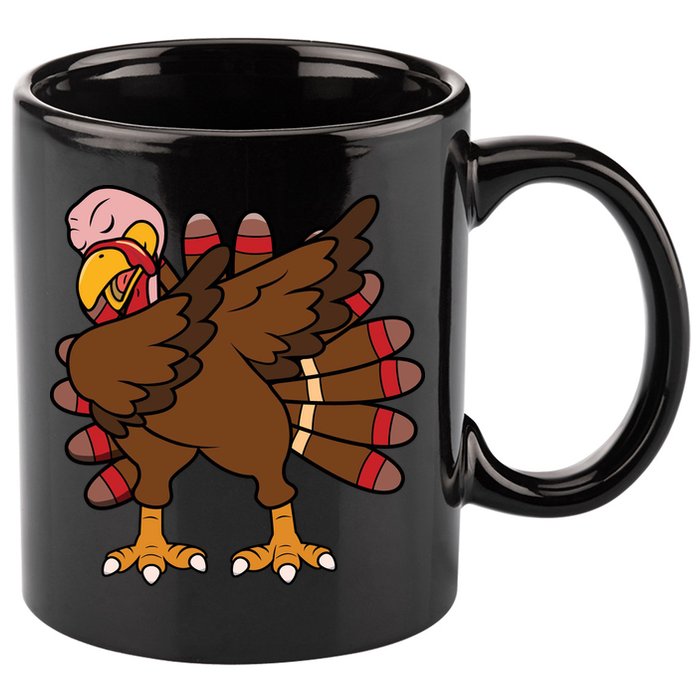 Turkey Dab Thanksgiving Funny 11oz C Handle Ceramic Mug