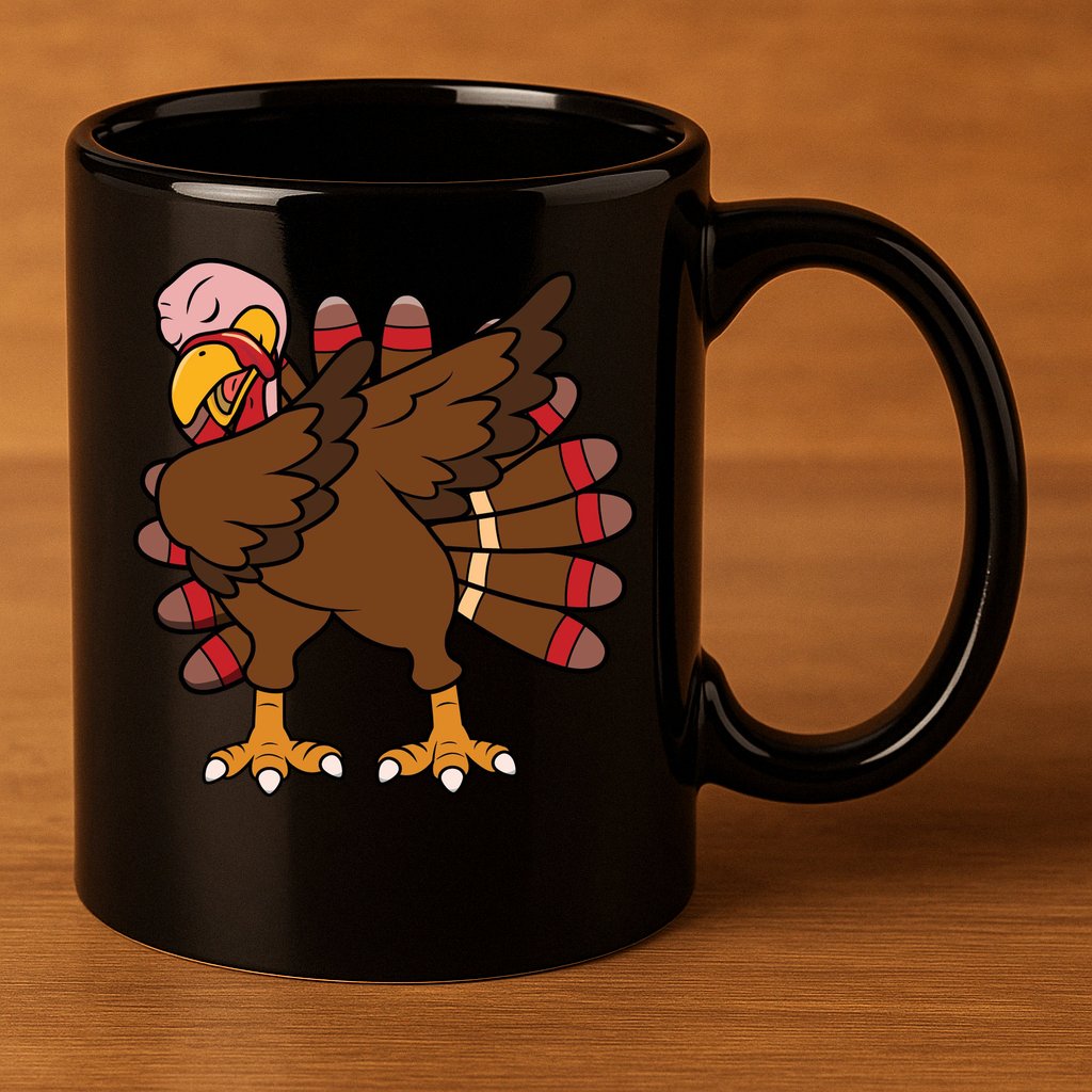 Turkey Dab Thanksgiving Funny 11oz C Handle Ceramic Mug