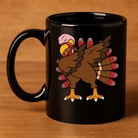 Turkey Dab Thanksgiving Funny 11oz C Handle Ceramic Mug