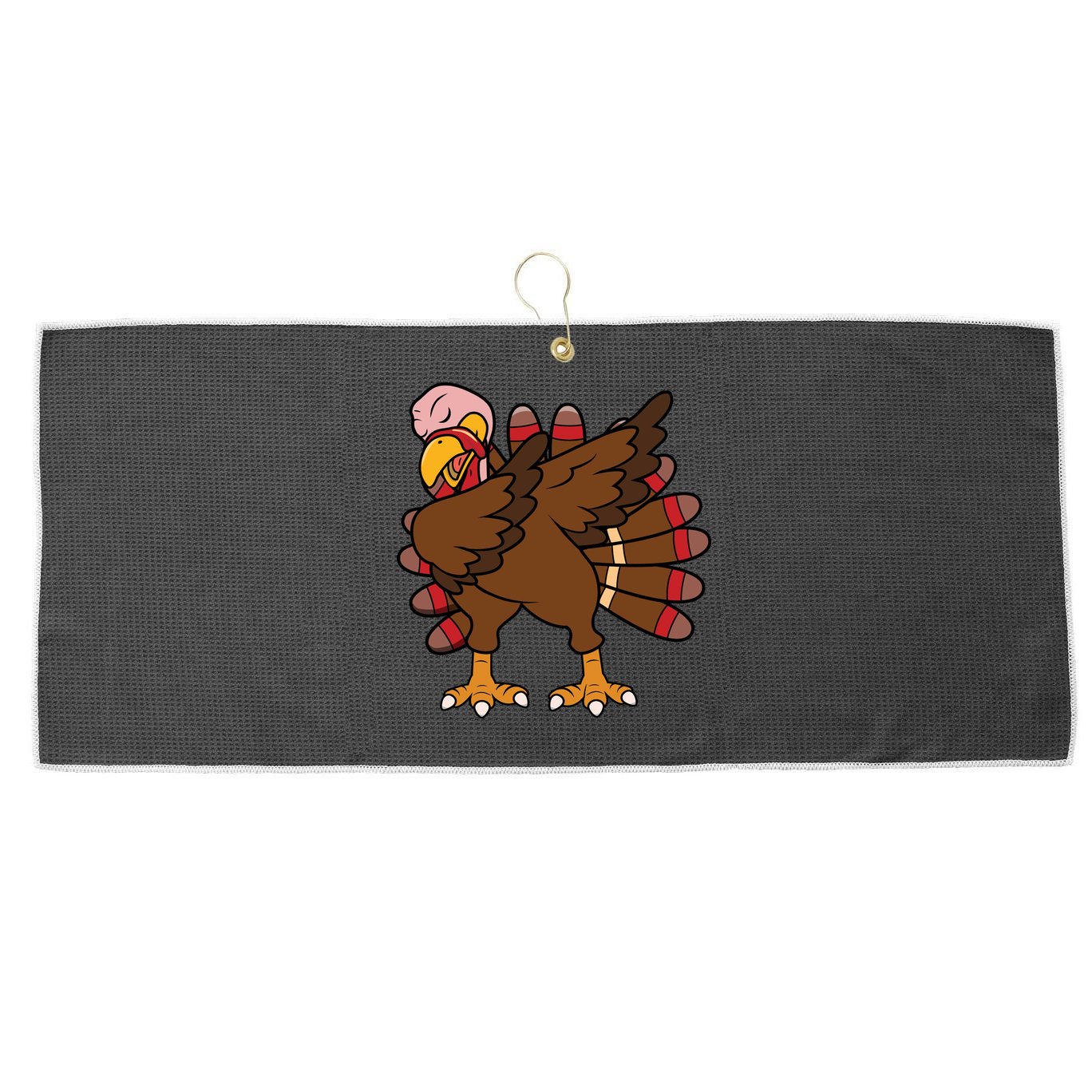 Turkey Dab Thanksgiving Funny Large Microfiber Waffle Golf Towel